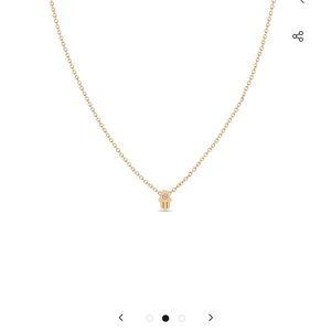 Zoë Chicco 14K Yellow Gold Itty Bitty Hamsa Diamond Necklace, 16"